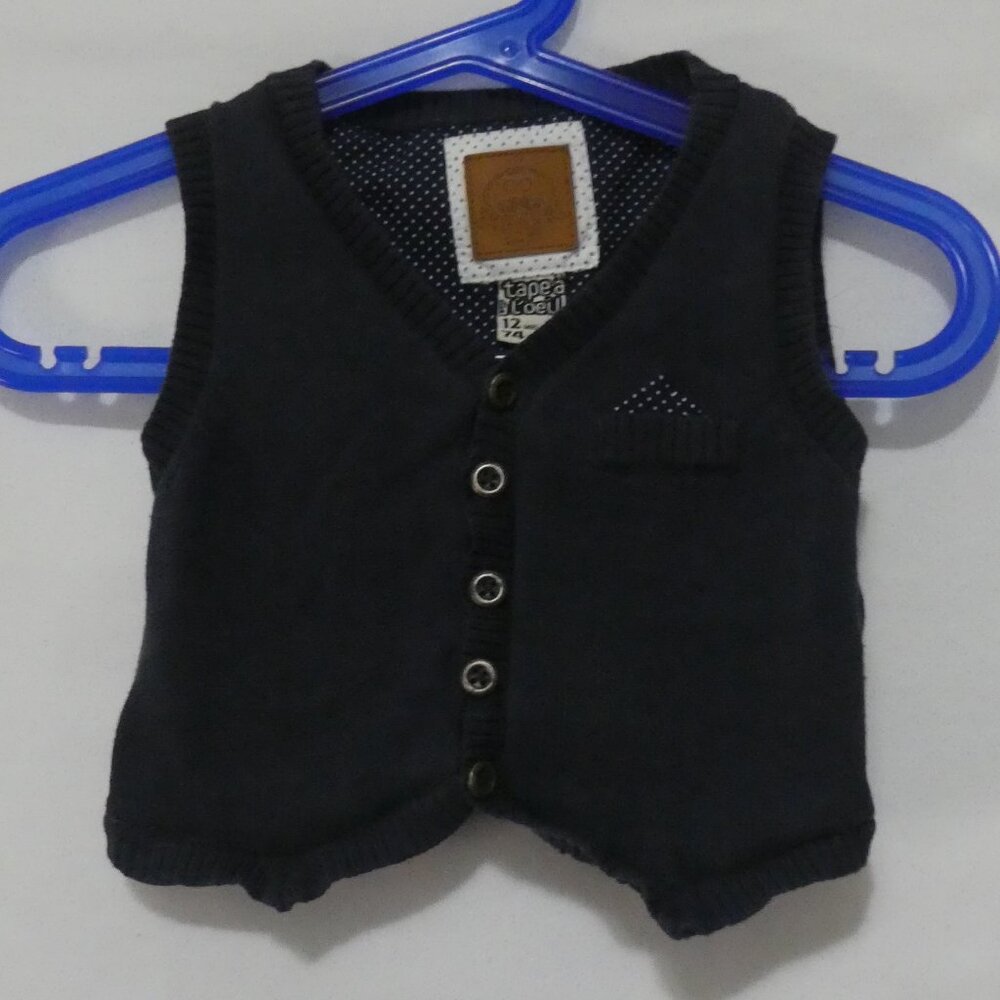 TAPE A L'OEIL | 12 months | Navy Blue Button-Up Sweater Vest